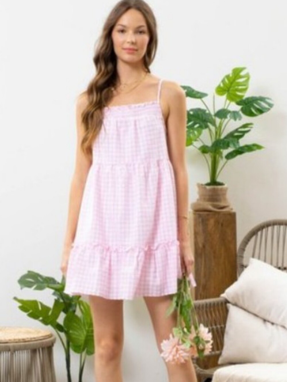 Blu Pepper Ghingham Dress Sz S